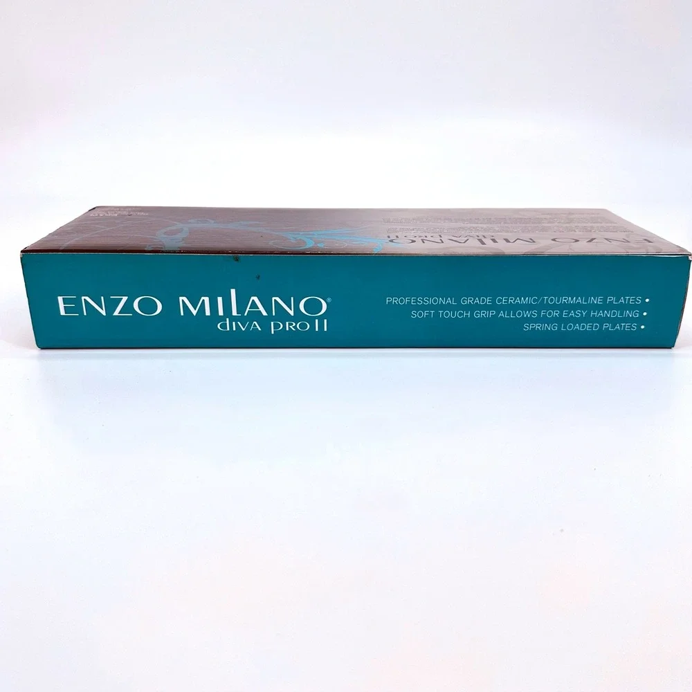 Enzo Milano Diva Pro II 1 Inch Ceramic‎ Tourmaline Flat Iron EMDPFII Black Teal